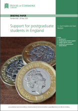Support for postgraduate students in England: (Briefing Paper Number 6821)